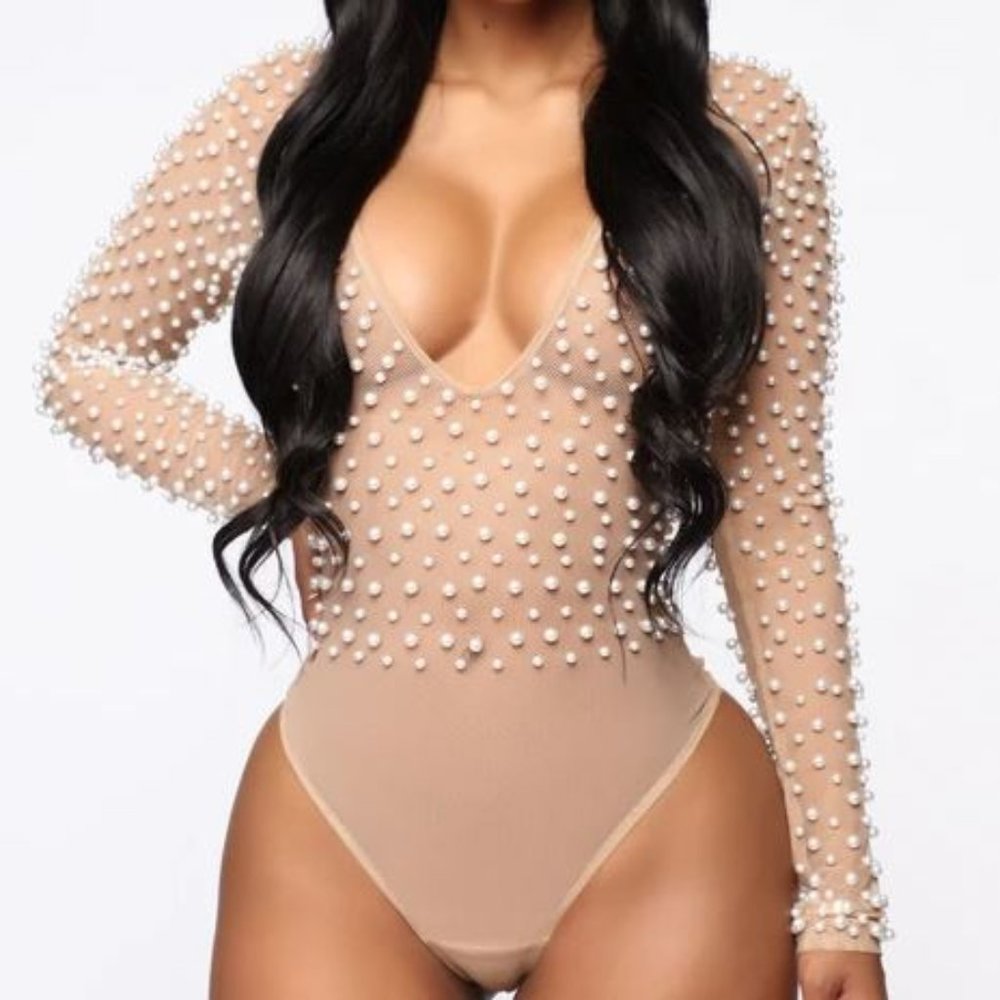 Pearl Beaded Bodysuit